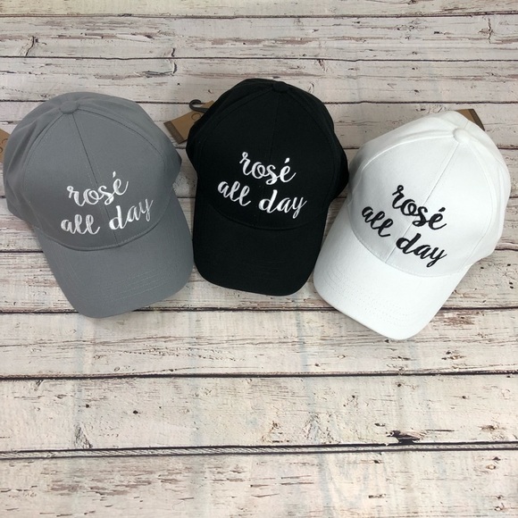 C.C Accessories - "ROSE' ALL DAY" - Embroidered Adjustable Ball Cap